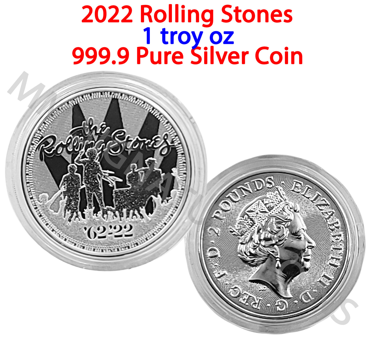 2022 Music Legends Series Rolling Stones 1 oz Silver Coin