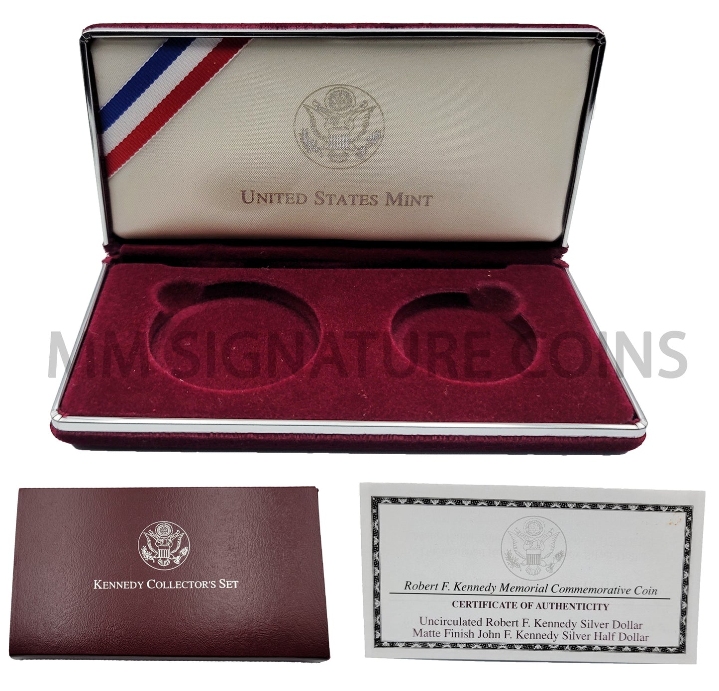 1998 S Uncirculated Robert F. Kennedy Silver Dollar Set Matte Kennedy Half Dollar