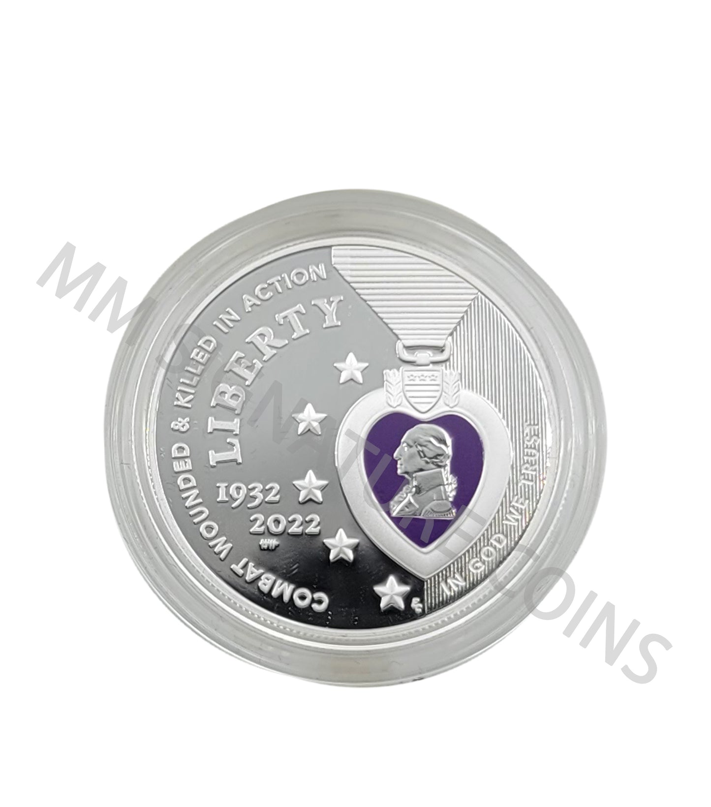 2022 W National Purple Heart Hall of Honor Colorized Silver Dollar OGP